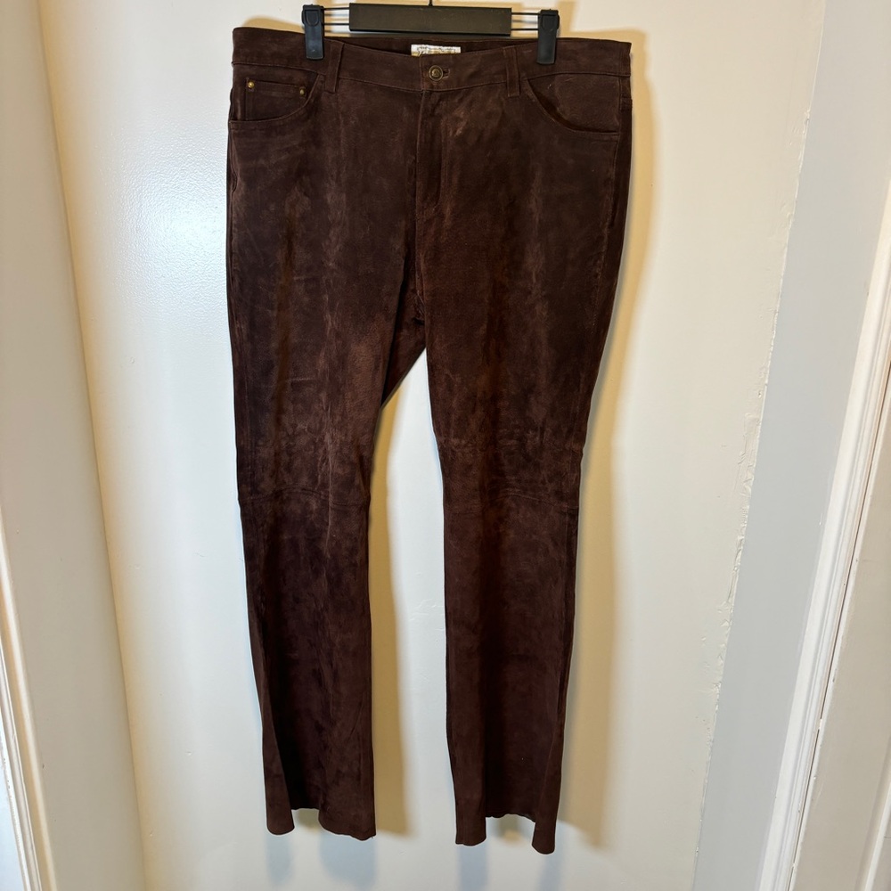 Live a little suede brown pants women's size 10/12